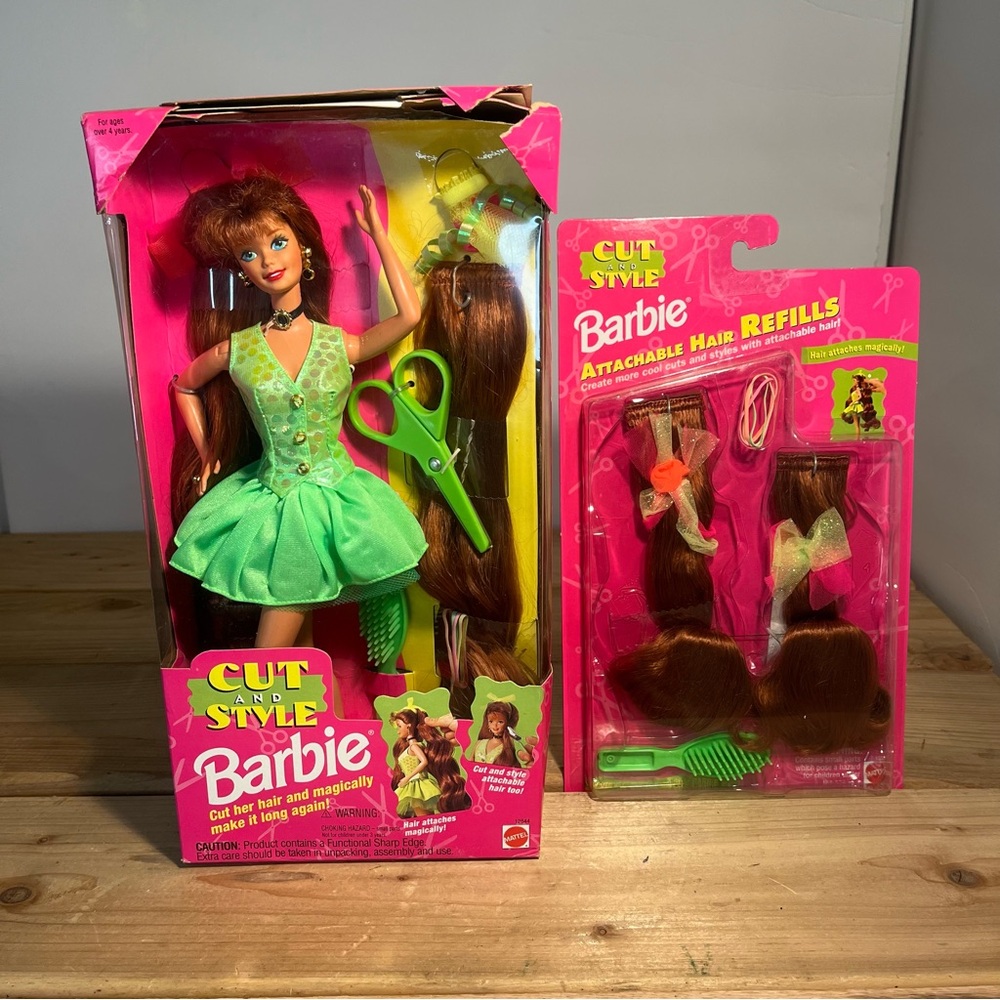 NRFB Vintage 1994 Cut & Style Barbie Doll #12644 REDHEAD Long Hair W/ Refill